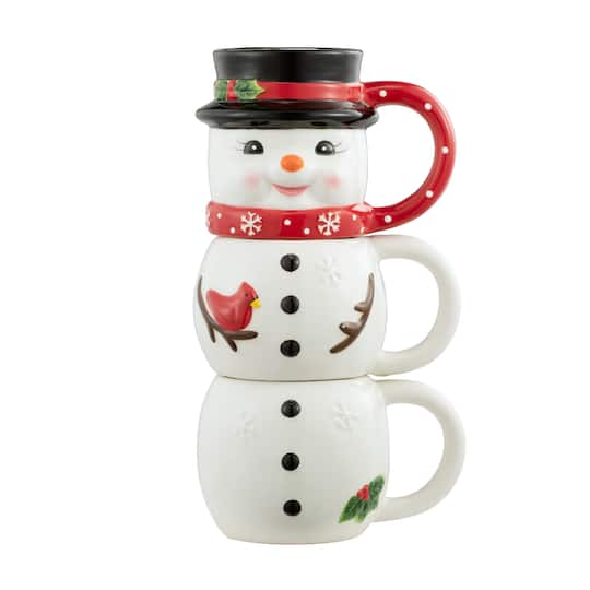 12oz. Snowman Stacking Mug Set